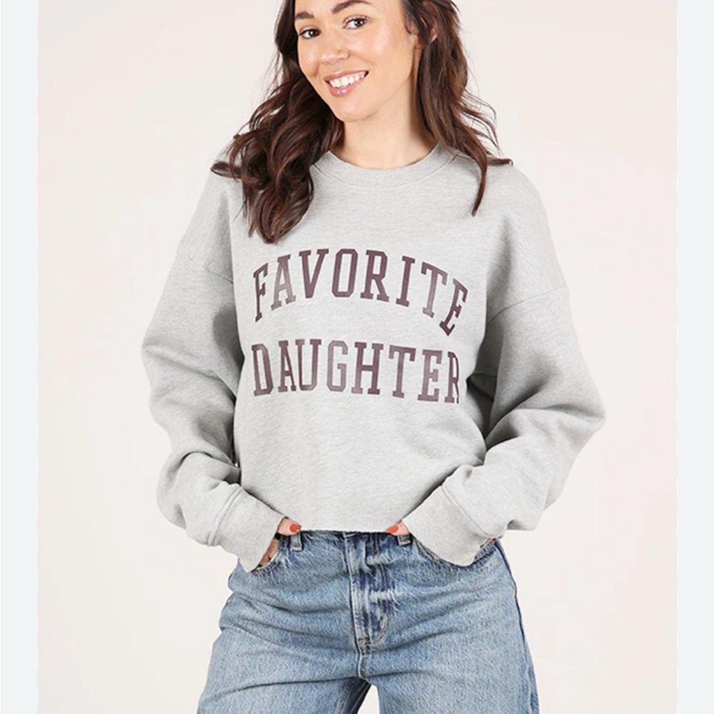 Favorite Daughter Light Gray Sweatshirt